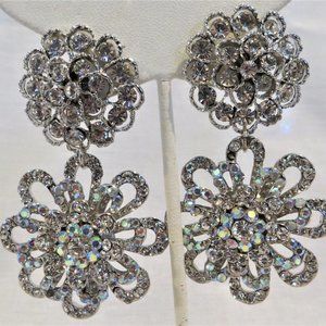 Camille K Oversized Flower Rhinestone Earrings